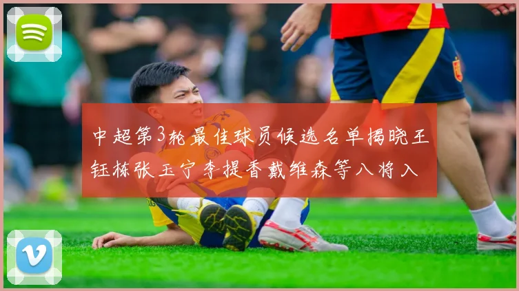 中超第3轮最佳球员候选名单揭晓王钰栋张玉宁李提香戴维森等八将入围